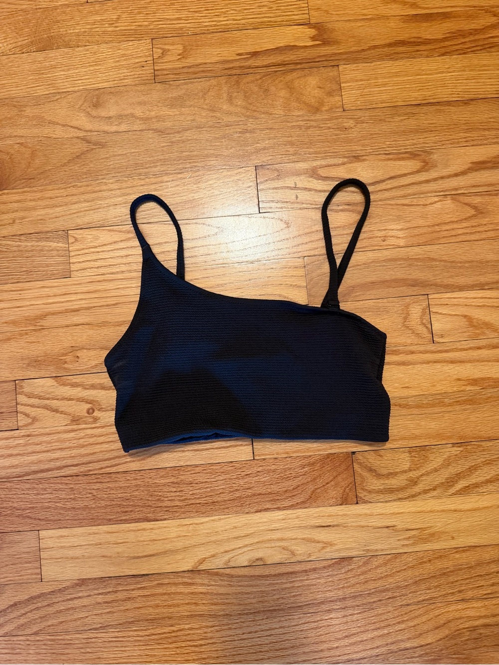 Old Navy Black Ribbed Bikini Top with Slim Straps